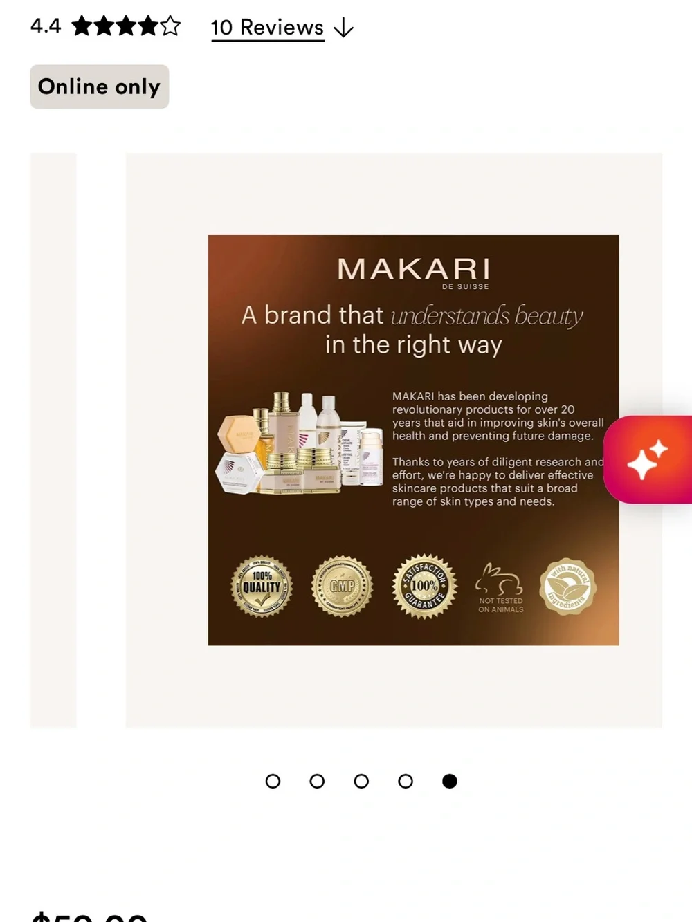 MAKARI DE SUISSE Radiant Body Brightening Beauty Milk Premium Plus Cream 4.75oz